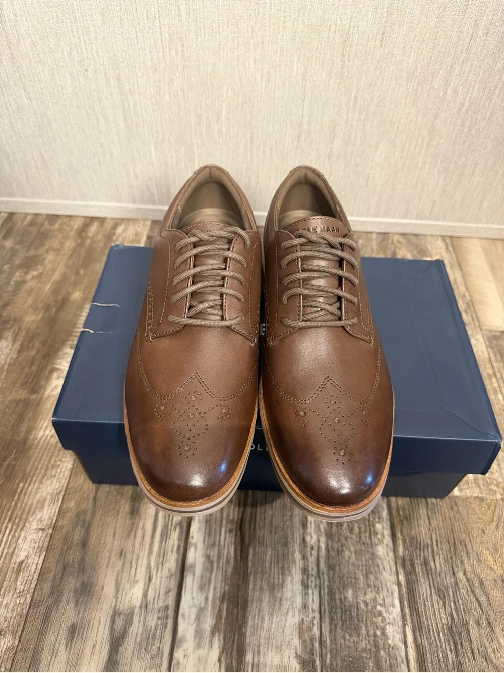 Cole Haan Men’s OG Energy One Brown Leather Wingtip Oxford Size 10
